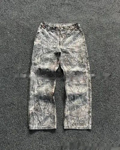 Women's Stylish Loose Plus Size Straight Jeans Camouflage Branches M - Shop at LoveMi