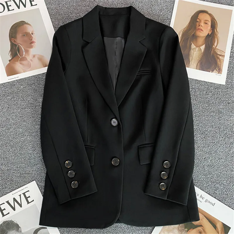 Spring And Autumn New Casual Elegant Business Suit Top - Black