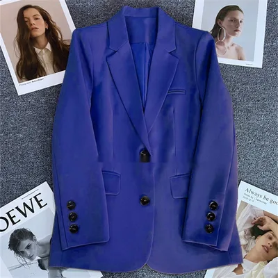 Spring And Autumn New Casual Elegant Business Suit Top Sapphire Blue - Shop at LoveMi