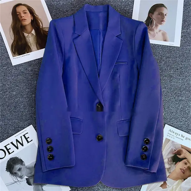 Spring And Autumn New Casual Elegant Business Suit Top Sapphire Blue - Shop at LoveMi