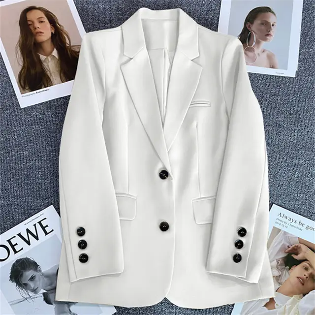 Spring And Autumn New Casual Elegant Business Suit Top White - Shop at LoveMi