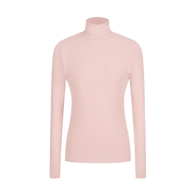 High Neck Inner Wear Korean Style Pure Desire Style Slim Fit Slimming Bottoming Top Pink - Shop at LoveMi