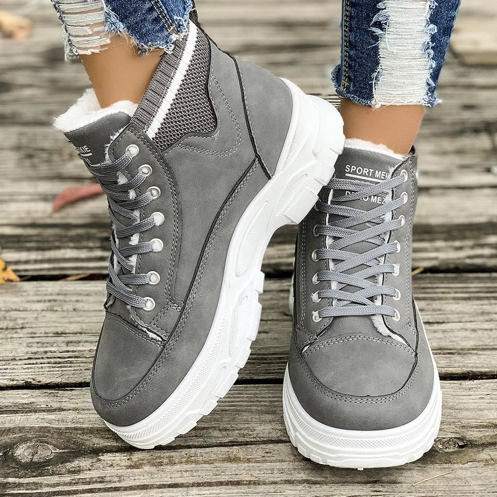 Women's Fleece Ined Warm Rubber Ankle Boots Gray - Shop at LoveMi
