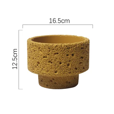 Northern European style Cement Flower Pot Ceramic Matte Fashion Simple Ak225 Short And Large Yellow - Shop at LoveMi