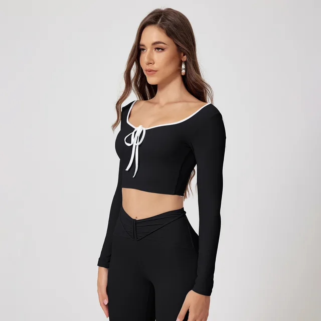 Quick dry Casual Tops Training Running Sports Workout Clothes Black - Shop at LoveMi