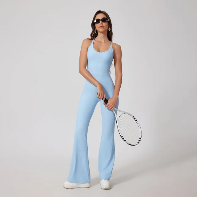 Tight Yoga Hip Lifting Sport Fitness Jumpsuit Sky Blue - Shop at LoveMi