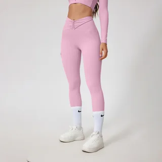 High Waist Seamless Yoga Pants Shaping Leggings - Pink