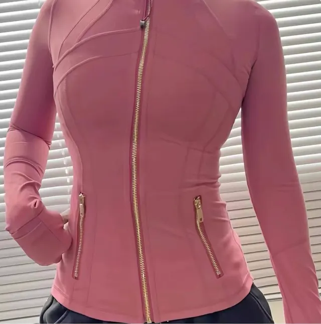 Thin Double sided Brushed Defin Top Pink Gold Zipper - Shop at LoveMi