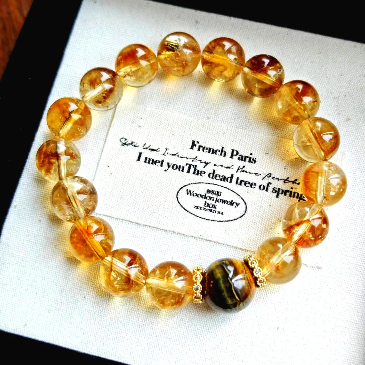 Natural Yellow Tower Crystal Ice Broken Crystal Tigereye Bracelet - 2 Style