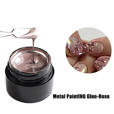 Manicure French Mirror Metal Colored Drawing Glue Japanese Gold Silver Metalic Glue Rose Gold - Shop at LoveMi