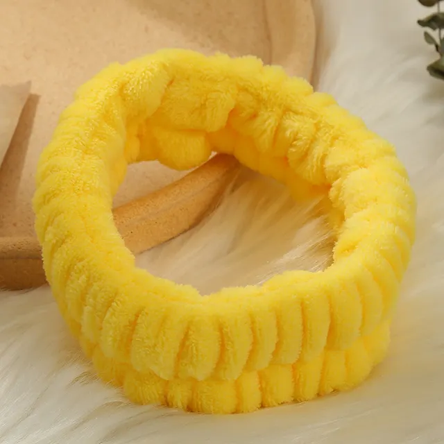 Solid Color Simple Face Wash Headband Yellow - Shop at LoveMi