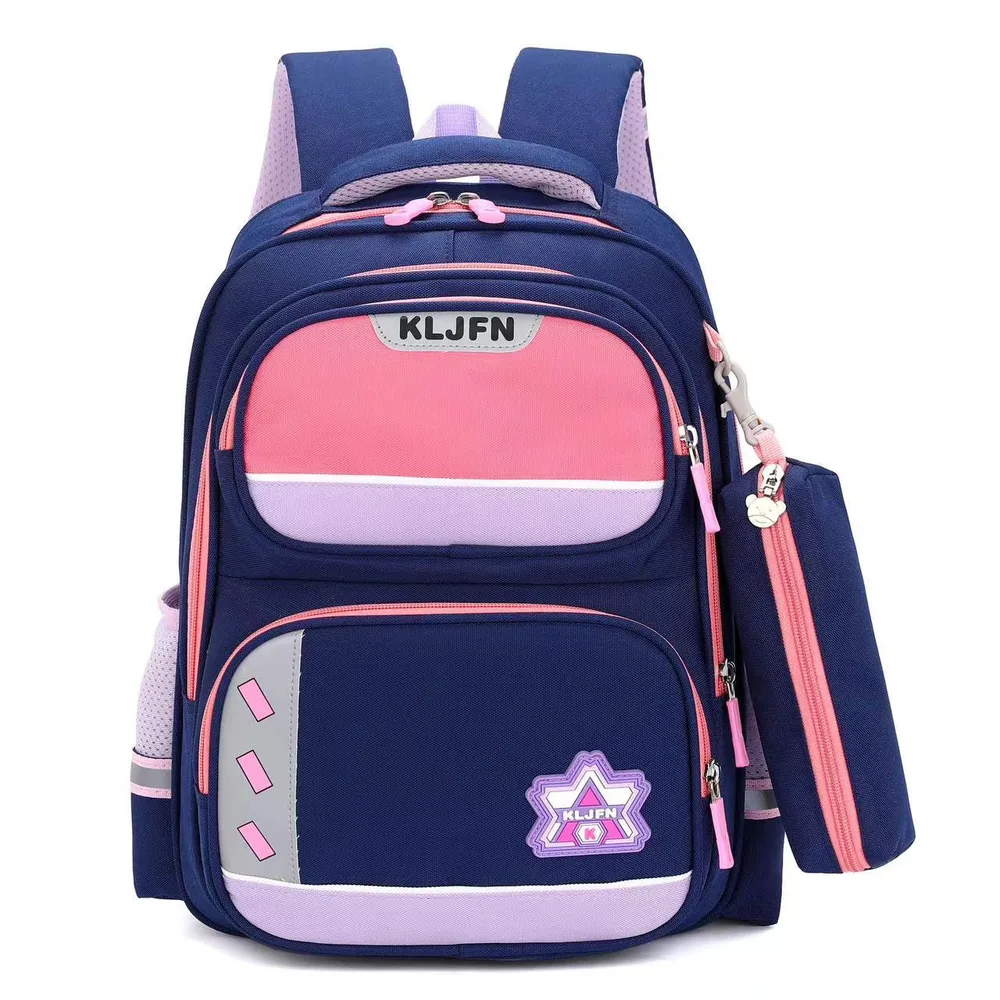 Waterproof Ultra light Fabric Fashionable Large Capacity Spine Protection Burden Reduction Children's Bags Blue - Shop at LoveMi