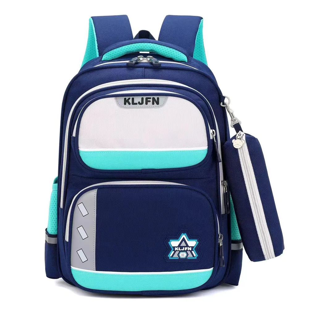 Waterproof Ultra light Fabric Fashionable Large Capacity Spine Protection Burden Reduction Children's Bags Green - Shop at LoveMi