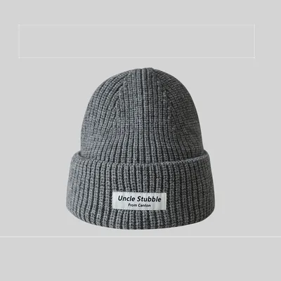 Version All matching Thickened Warm Ear Protection Wool Knitted Hat Gray - Shop at LoveMi