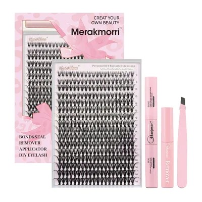 Eyelash Extensionkit Four piece Set Box Single Cluster Natural Eyelash 16 Rows 30D Pink Box Set - Shop at LoveMi
