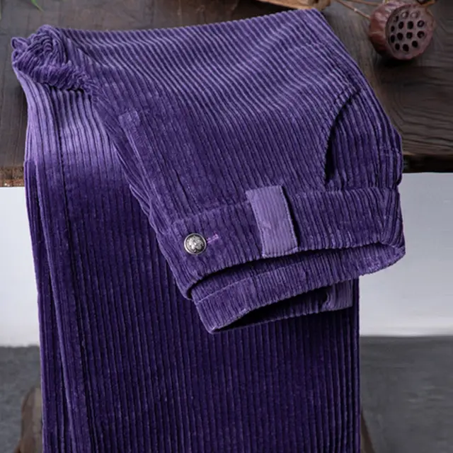Women's High waisted Corduroy Wide leg Pants Purple - Shop at LoveMi