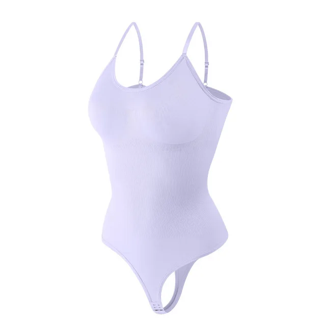 Body shaping Corsets T back Plus Size Hip lift And Belly Shaping Corset Sling Body Backless Seamless Light Purple - Shop at LoveMi