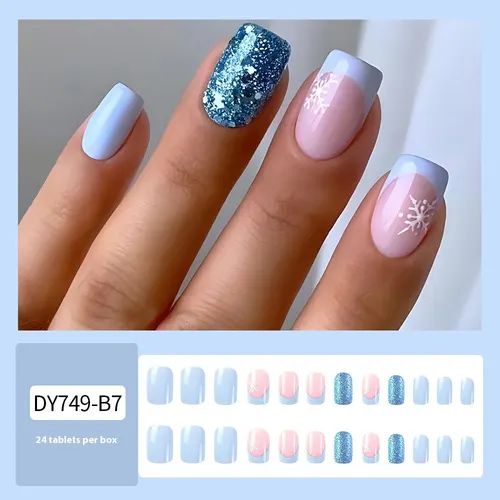 Blue And White Snowflake B