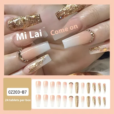 Christmas Wear Fake Nails Nail Sticker Flash Snowflake A - Shop at LoveMi