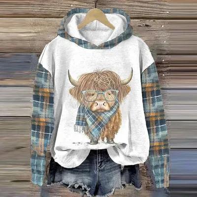 Women's Sweater 3D Digital Printing Animal Cat Oil Painting Pullover Hoodie 10Style Xs - Shop at LoveMi