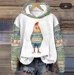 Women's Sweater 3D Digital Printing Animal Cat Oil Painting Pullover Hoodie - 11Style-L