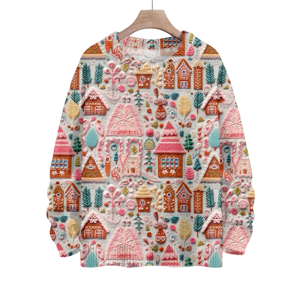 Thick Needle Sweater 3D Digital Printing Women's Christmas Top Sdkcz741 5Xl - Shop at LoveMi