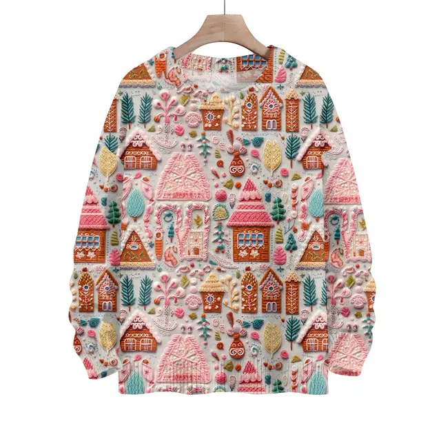 Thick Needle Sweater 3D Digital Printing Women's Christmas Top Sdkcz741 - Shop at LoveMi