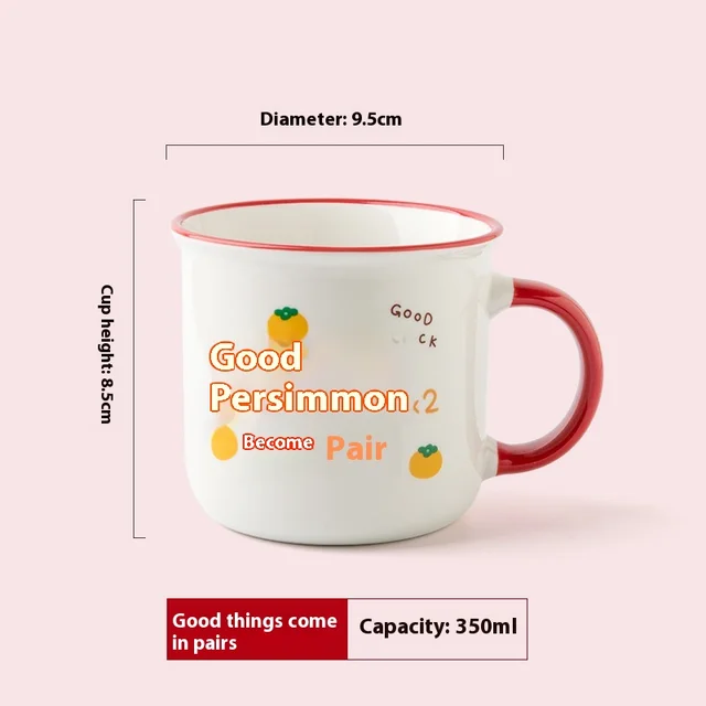 Mark Cup Nostalgic Retro Advertising Gifts Good Persimmon Pairs Rose Red - Shop at LoveMi