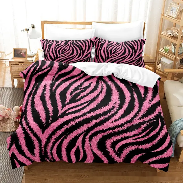 Printed Home Textile Animal Fur Grain Duvet Cover Pillowcase Three piece Set Style8 - Shop at LoveMi