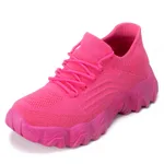 Women's Lace-up Flying Woven Shoes Fashion Trend - Red