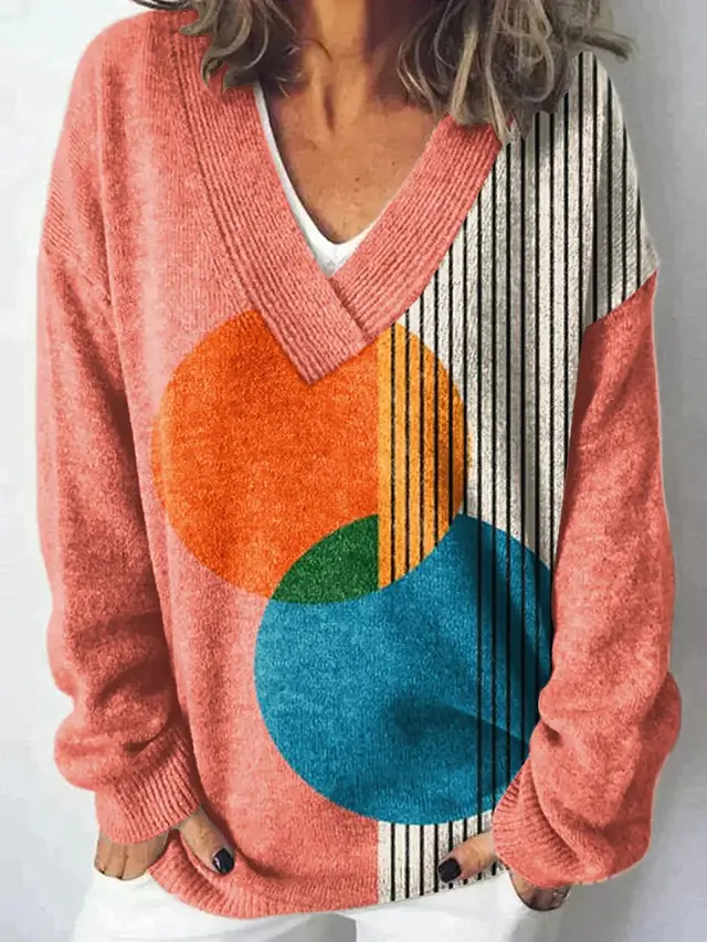 Autumn And Winter Fashion Trends Vintage Floral V neck Sweater Style 3 - Shop at LoveMi