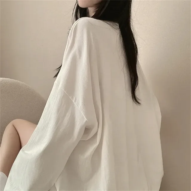 Design Sense Niche Chic Top Round Neck Mid length White - Shop at LoveMi