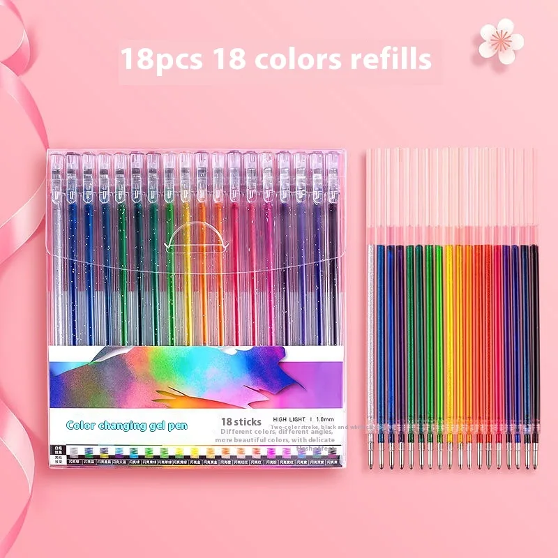 Shiny Crystal Gel Pen Fluorescent Pen Set - 18 Colors Suit - View 1
