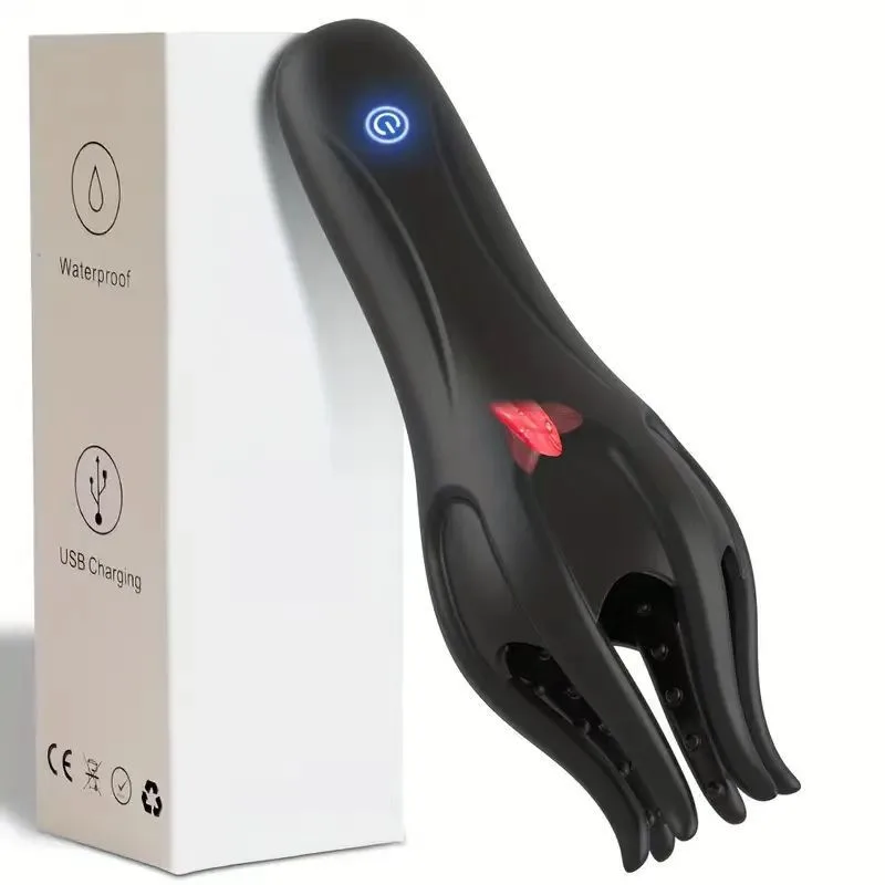Electric Shock Tongue Licking Airplane Bottle Men's Automatic Penis Trainer Turtle Head Exerciser Masturbation Product - Octopus