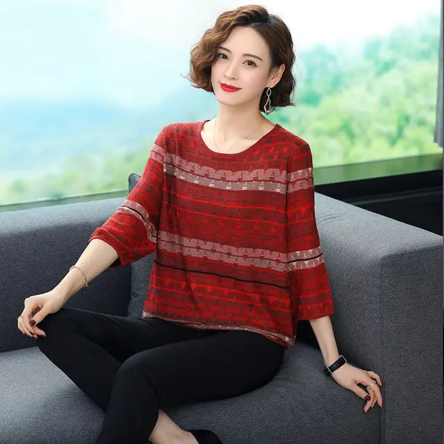 Undershirt Women's Summer Imitation Sweater T shirt Purplish Red - Shop at LoveMi