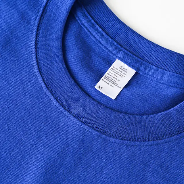 Round Neck Solid Color T shirt Heavy Simple Style Blank Top Women's Bottoming Shirt Short Sleeve Klein Blue - Shop at LoveMi