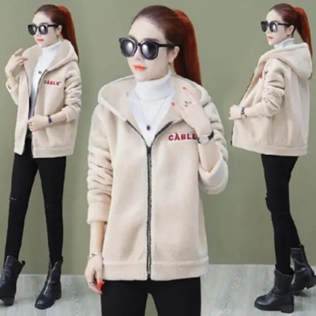 Winter Faux Cashmere Thickened Coat For Women Apricot - Shop at LoveMi