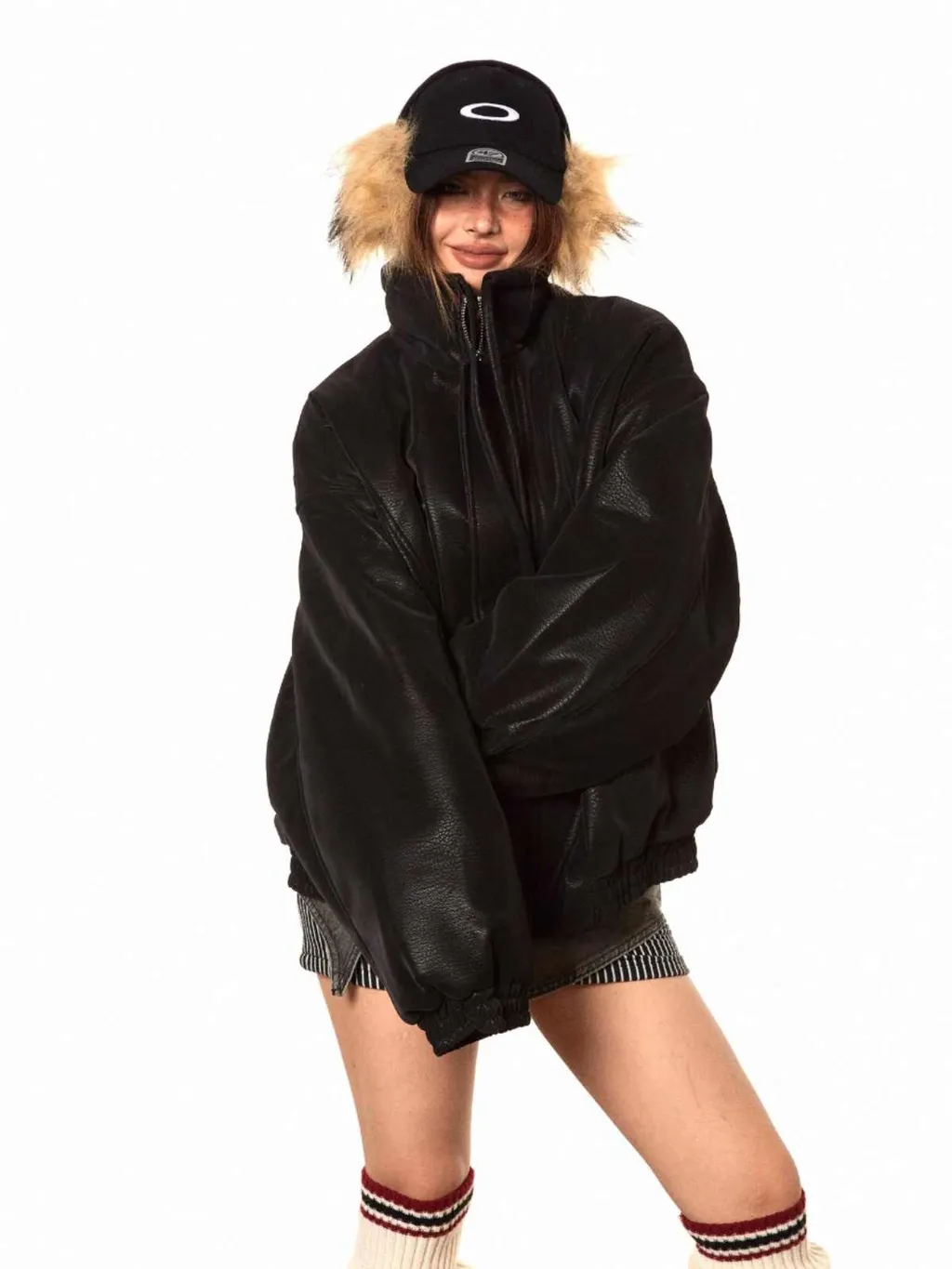 Cold Protection In Winter Couple Cotton-padded Clothes Loose - Black
