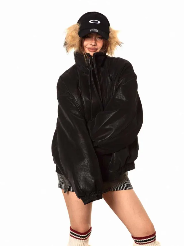 Cold Protection In Winter Couple Cotton padded Clothes Loose Black - Shop at LoveMi