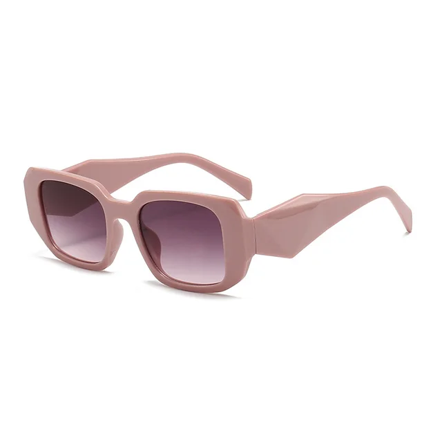 Fashion Square High Sense Glasses Women Pink Frame Double Gray - Shop at LoveMi