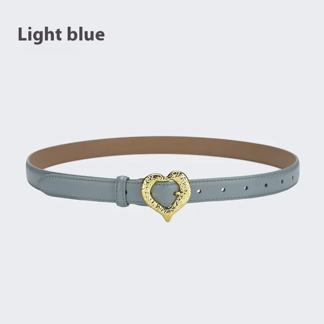 Personalized Love Leather Belt Female Fashion Belt Decoration 25410 Light Blue - Shop at LoveMi