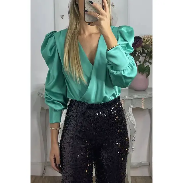 Casual Multi color Party Women's Tops Emerald Green - Shop at LoveMi