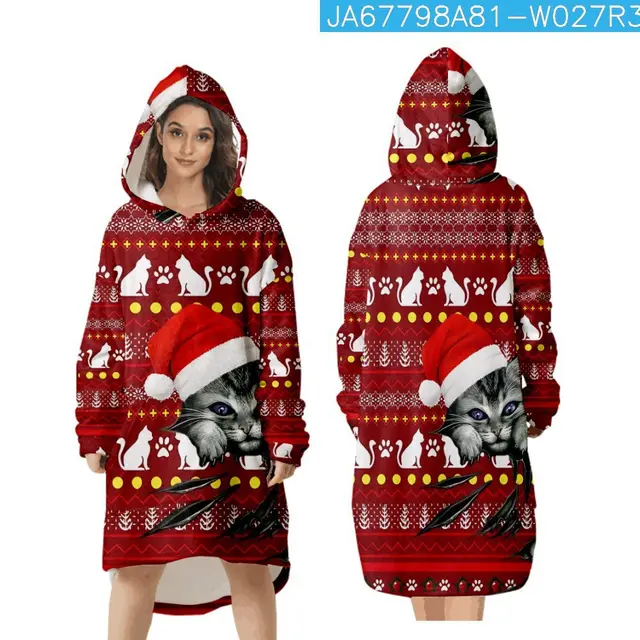 Green Fur Monster Christmas 3D Digital Printing Home Blanket Sweater O Style - Shop at LoveMi