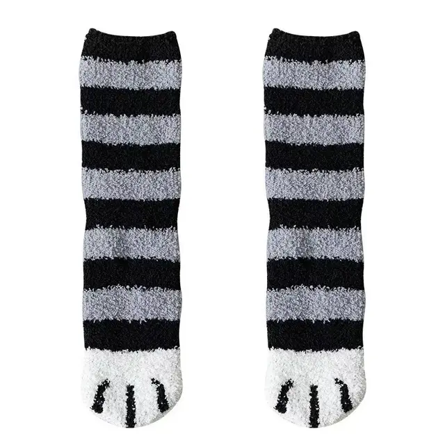 Autumn And Winter Socks Children's Thickened Warm Black Horizontal Bar - Shop at LoveMi