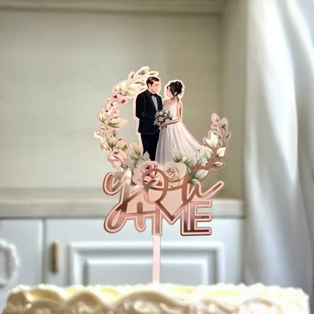 Ins Style MRMRS Color Printing Acrylic Cake Decoration Party Supplies You Me Rose Gold - Shop at LoveMi