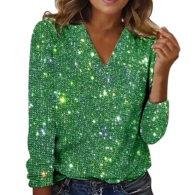 Digital Printed Round Neck Long Sleeved T shirt For Women Yx10870 - Shop at LoveMi