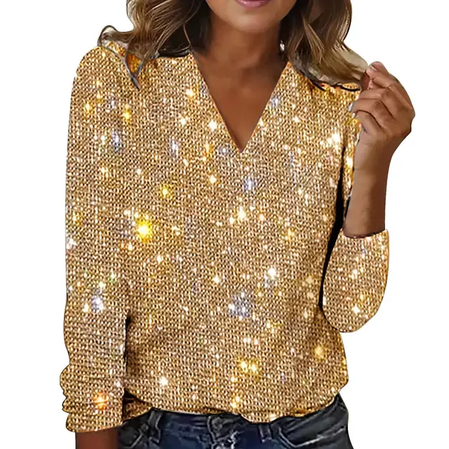 Digital Printed Round Neck Long Sleeved T shirt For Women Yx10873 - Shop at LoveMi