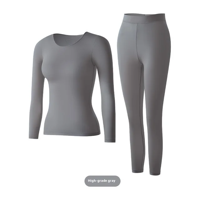 Hyaluronic Acid Seamless Invisible High Elastic Long Johns Bottoming Shirt Heating Underwear Silver Gray - Shop at LoveMi