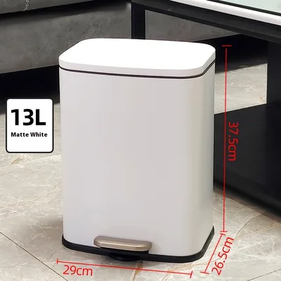 Stainless Steel Trash Can Kitchen Hygiene Matte Platinum 13L - Shop at LoveMi