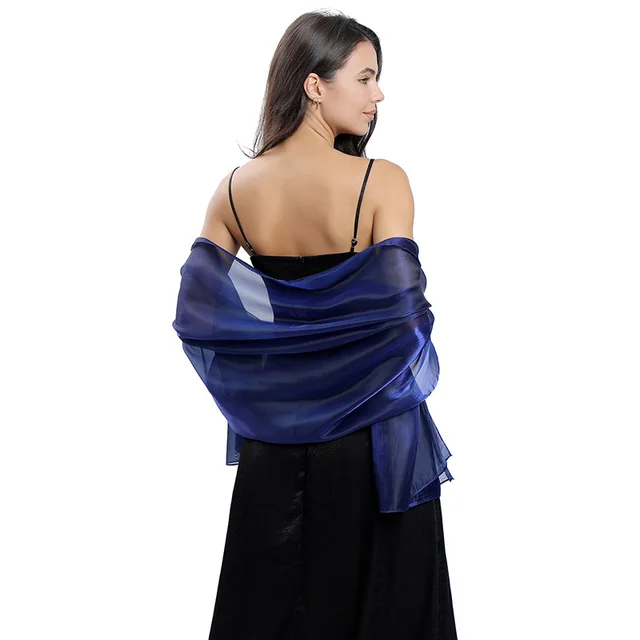 Evening Gown Ball Dinner Shawl Light And Elegant - Navy Blue